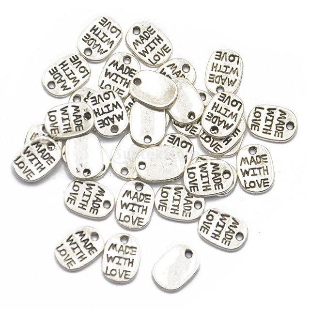 50 Pcs Pendentif Collier Créatif Lettre Décor Charme Pendentif Bijou Pendentif