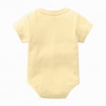 thumbnail image 4 of kpoplk Baby Boy Girl Bubble Romper Solid Color Bodysuit Short Sleeve Organic Cotton T-Shirt Size Newborns,Yellow, 4 of 5