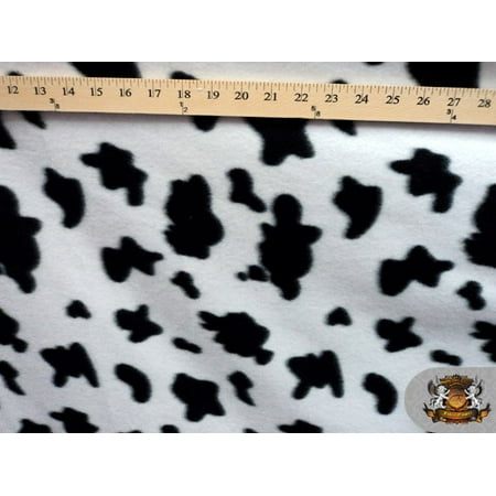 Fleece Printed Fabric Animal Print COW PRINT / 58