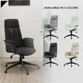 thumbnail image 6 of LeisureMod Ergonomic Office Chair High-Back Leather Adjustable Height and Swivel with Lumbar Support and Durable Iron Base with Double Wheel Casters Infini Collection in Black, 6 of 12