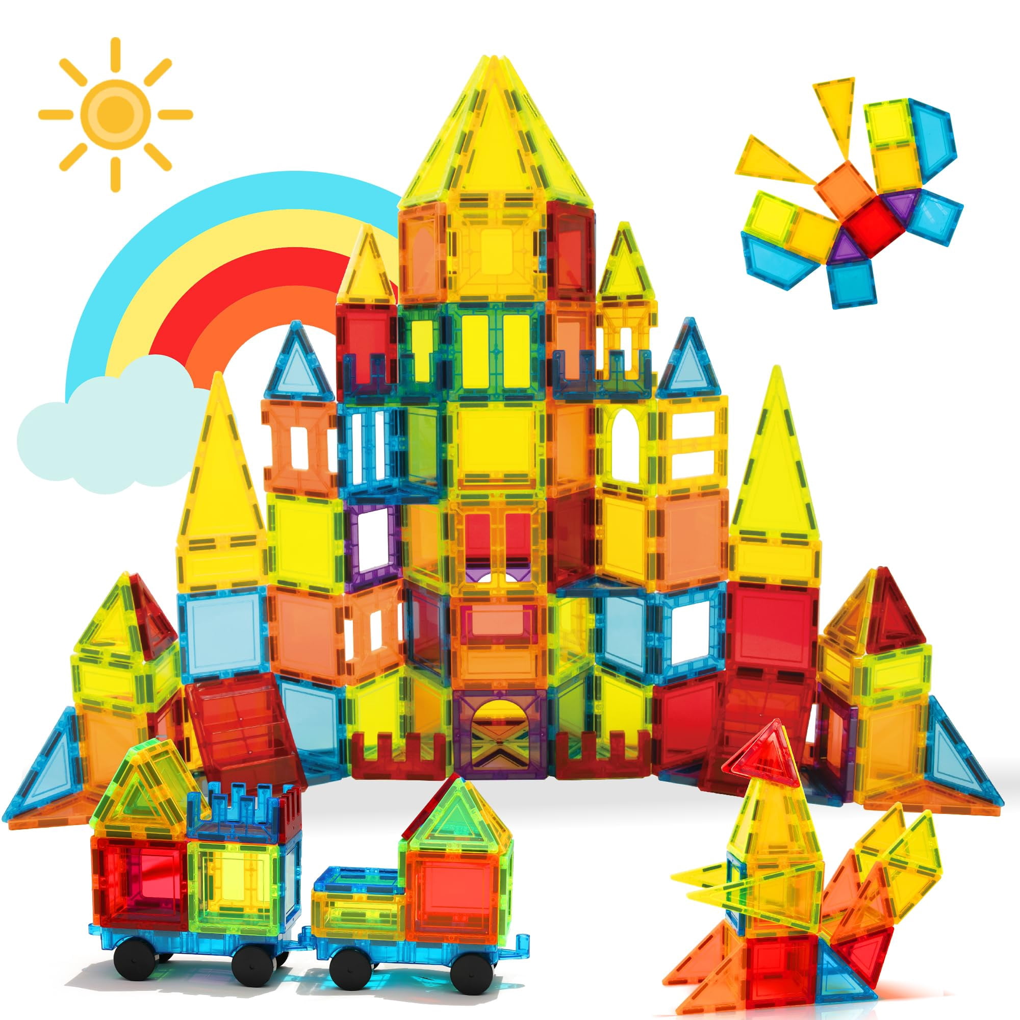 Jokooan Construction Magnétiques Enfant, 111 pcs Jouets Magnétiques