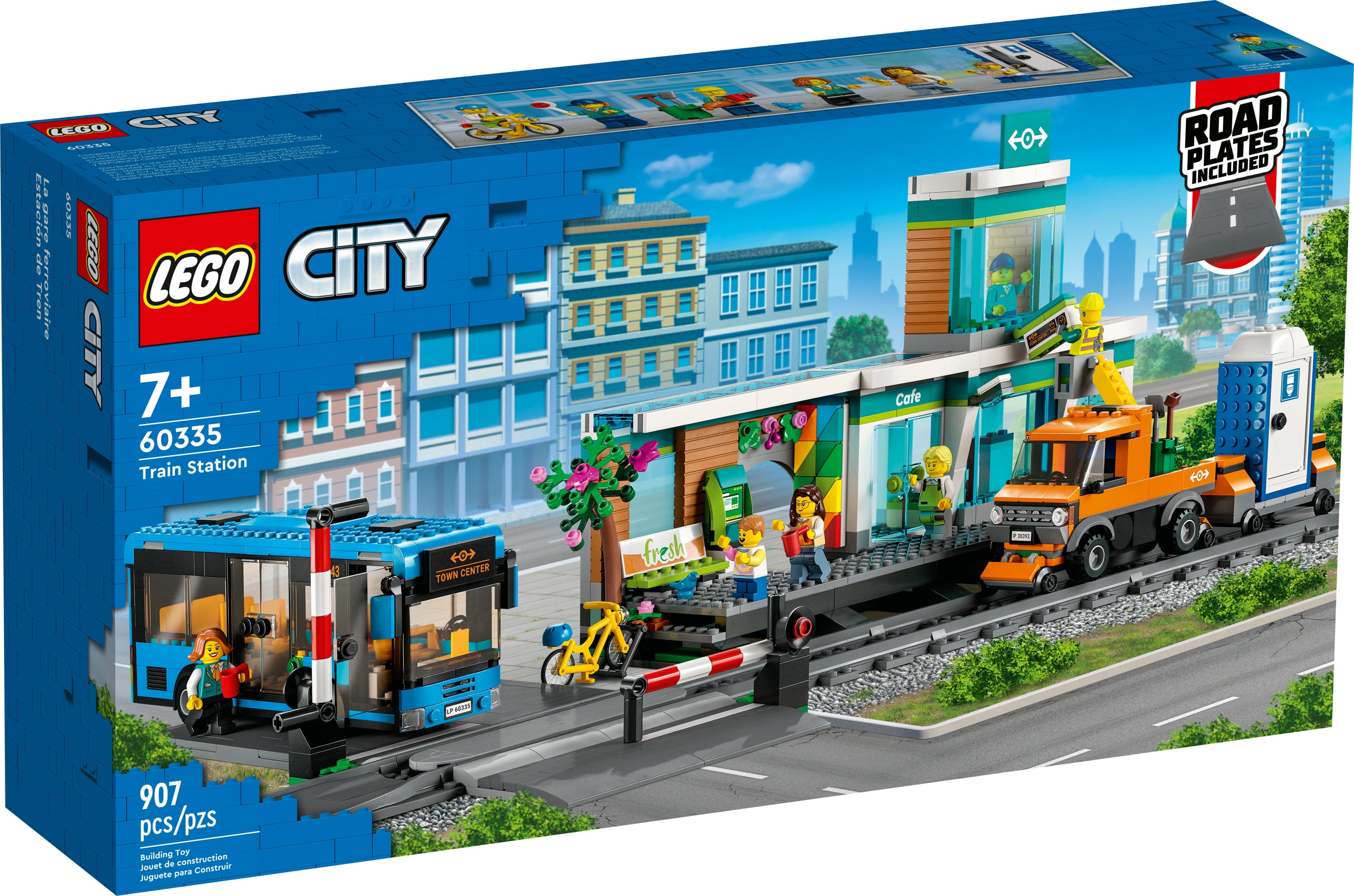 LEGO City Train Station Set 60335 with Bus, Rail Truck, and Tracks,  Compatible with City Sets. Pretend Play Train Set For Kids Who Love Pretend  Play 