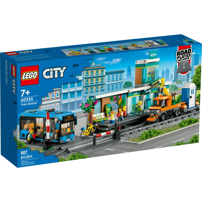 LEGO City Train Station Set 60335 with Bus, Rail Truck, and Tracks,  Compatible with City Sets. Pretend Play Train Set For Kids Who Love Pretend  Play