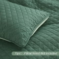 thumbnail image 3 of Exclusivo Mezcla Queen Quilt Set, 3-Piece Lightweight Queen Quilts Soft Bedspreads Bed Coverlets, Dark Green, 90"x96", 3 of 8