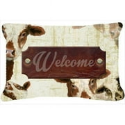 Welcome Cow Indoor & Outdoor Fabric Decorative Pillow