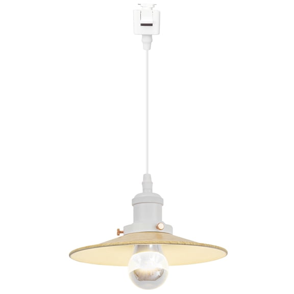 Kiven Anti Glare J-Type Track Lighting Pendants, 1-Light J Track Pendant Lights,Industrial J Track Light Pedant for Kitchen Island Restaurant Hallway, Yellow