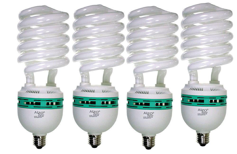 120V Pack of 4 4250 Lumens ALZO 85W CFL Video-Lux® Photo Light Bulb 3200K 
