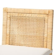 bali & pari Sofia Rattan and Mahogany wood BOHO Counter Stool, Natural