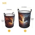 thumbnail image 3 of Fuzoiu Red And White Beast Print Circular Hamper,Laundry Basket with Handle,Collapsible Laundry,Dirty Clothes Storage Basket,for Bedroom Bathroom Dorm Living Room-Small, 3 of 6