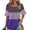 Purple, variant on Generic Womens Color Block Shirts Summer Square Neck Puff Sleeves Top Fashion Beach Vacation Dressy Tunic Tops