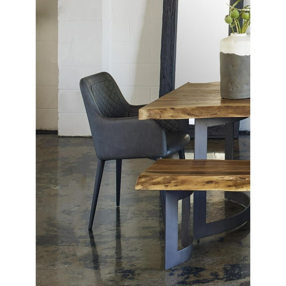 Moe's Home Collection Cantata Dining Chair Mayon Black Vegan Leather-Set Of Two