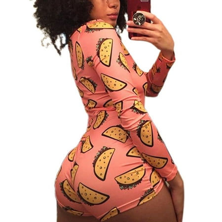 

Colofity Women Floral V Neck Jumpsuit Long Sleeve One Piece Rompers Pajamas