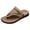 Khaki, variant on Men's Orthopedic Flip flops Leather Slippers Beach Shoes Slip on Slide Slipper Shoes with Adjustable Fashionable Summer Causal Corrector Shoess Sandal