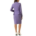 thumbnail image 3 of Conjunto de falda de 2 piezas para mujer INSPIRE CHIC, blazer peplum, falda lápiz de cintura alta, atuendo de trabajo, M, púrpura oscuro, 3 of 6