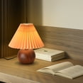 thumbnail image 3 of Small Pleated Table Lamp, Modern Bedside Nightstand Lamp With Coffee Lampshade, For Bedroom Living Room Home Office Decor Use E12 Bulb, 3 of 6
