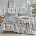 thumbnail image 2 of TEMOGU-Duvet Cover Queen, Soft Breathable Microfiber Queen Duevt Cover Set, 3 Pieces Comforter Queen Bedding Set with Zipper Closure, Corner Ties and 2 Pillowshams, Grey Striped, 2 of 4