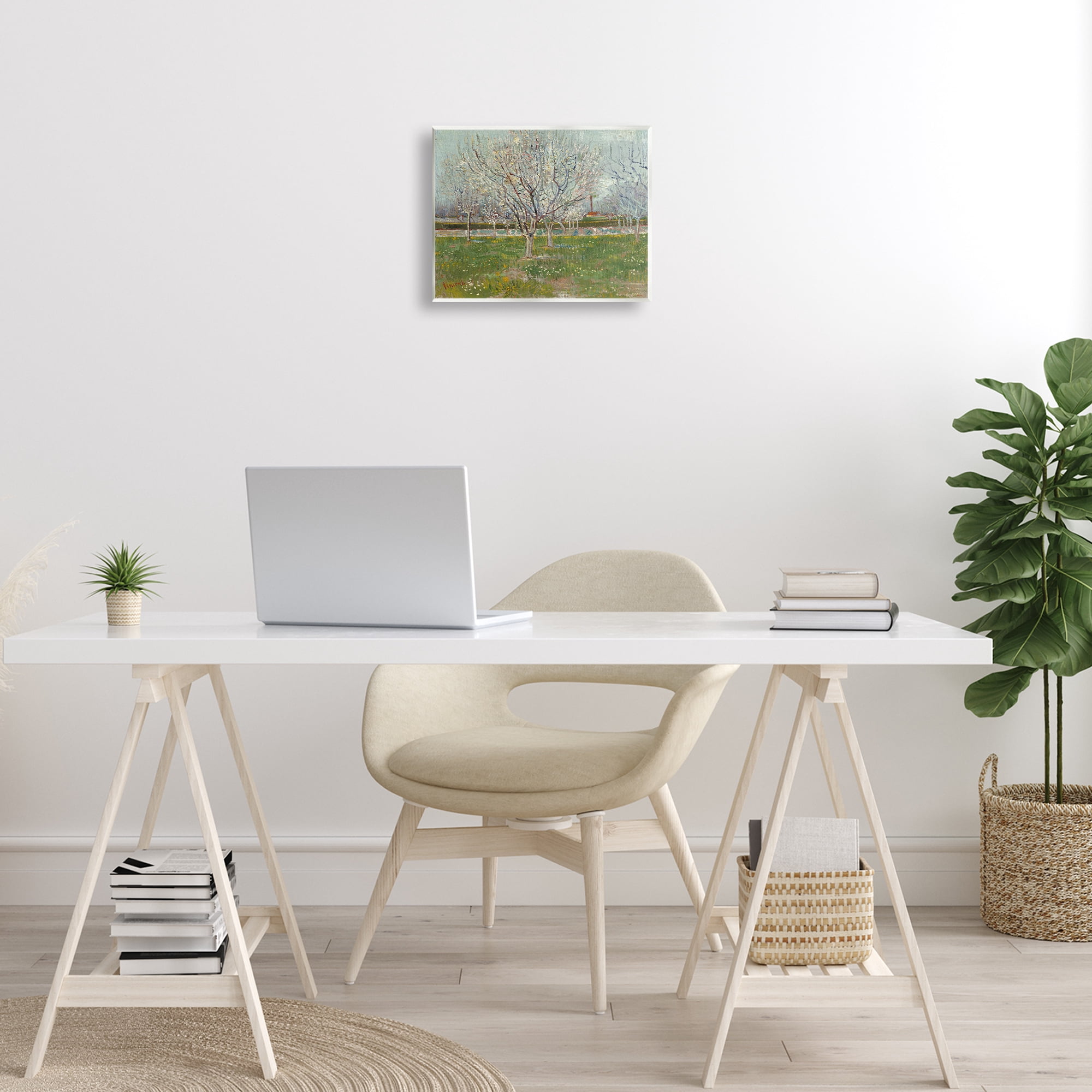 Stupell Industries Van Gogh Orchard in Blossom Landscape & Nature Painting Unframed Art Print Wall Art, 14 x 11
