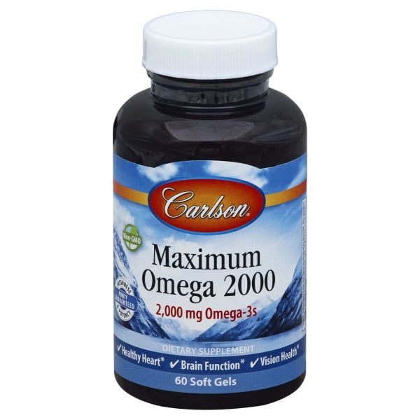Carlson Maximum Omega 2,000 mg Omega3s, 60 Each
