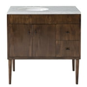 Sunjoy 36 in. Brown Modern Style Single Sink Bathroom Vanity