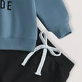 thumbnail image 5 of Ulanda Toddler Baby Boy Fall Winter Outfits Letter Crewneck Sweatshirt Casual Pants 2Pcs Clothes Set (Blue, 3-4 Years), 5 of 5