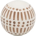 thumbnail image 6 of Ceramic Decorative Orbs – Sculptural Decorative Balls for Layered Tabletop Decor, Living Room and Shelf Placement, Boho Pattern Design Home Decor Decorative Objects – 6", 5", 4", Brown and White, 6 of 8