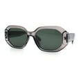 thumbnail image 4 of Womens Luxe Mod Fashion Octagon Beveled Thick Plastic Sunglasses Slate - Black, 4 of 8