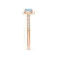 thumbnail image 3 of ANGARA Natural Classic Cushion Aquamarine Ring with Diamond Halo in 14K Rose Gold for Women (Size-5mm) | March Birthstone, Birthday, Anniversary, Jewelry Gift for Women | Natural Aquamarine Ring, 3 of 9