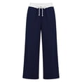 thumbnail image 7 of Dagugfen Sweatpants for Women Drawstring Straight Leg Elastic Waist Loose Fitted Breathable Casual Pants with Pockets(XXL,Navy), 7 of 7
