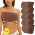 thumbnail image 2 of Mrat Bras for Women No Underwire Women's Stretch Strapless Bra,Summer Bandeau Bra,Plus Size Strapless Bra,Comfort Wireless Bra Longline Bras for Women Padded S-544 Brown M, 2 of 4