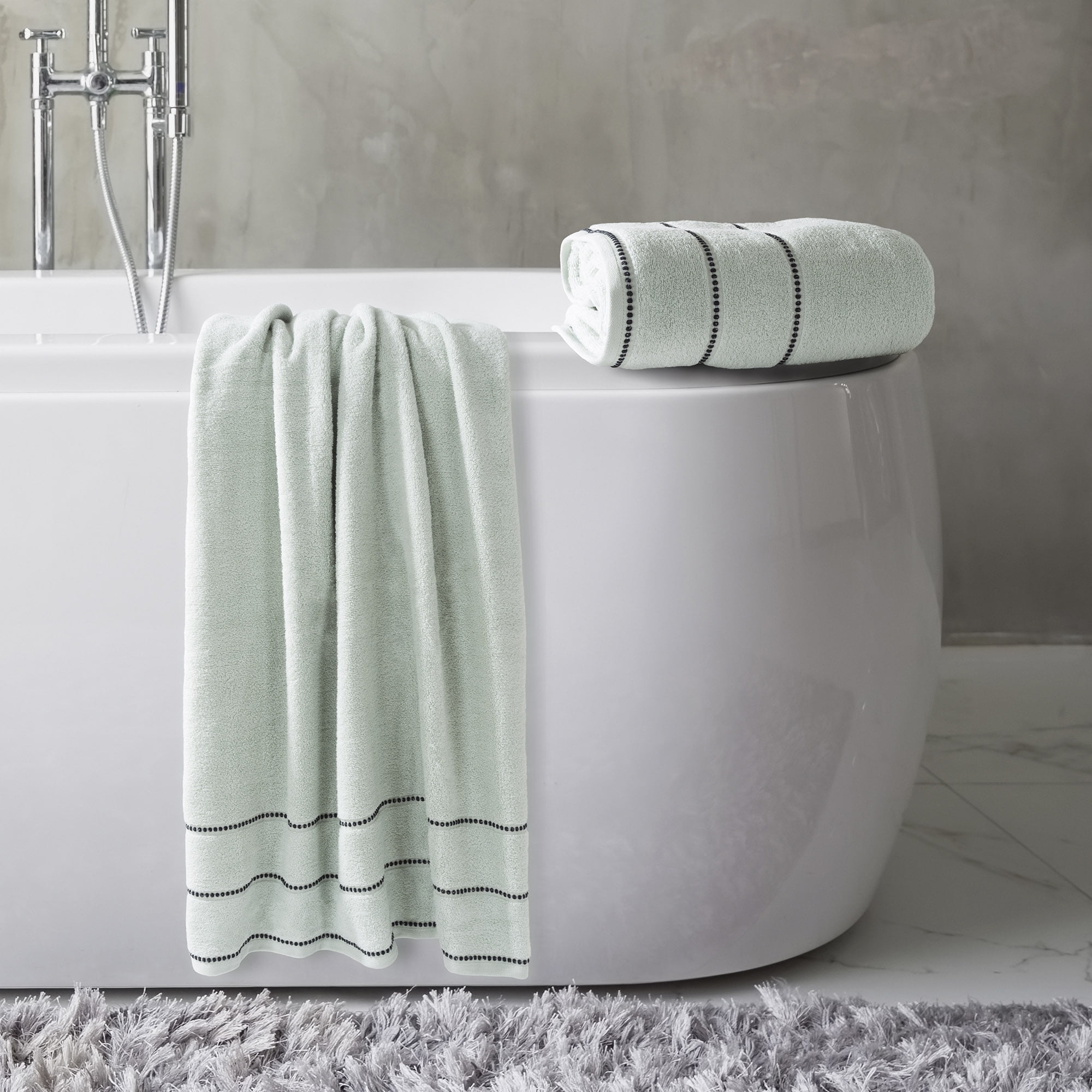 Somerset Home 2-Piece Quick Dry Luxury Cotton Bathroom Towels Set (Seafoam)
