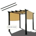 thumbnail image 7 of Universal Waterproof Pergola Shade Cover Replacement Canopy w/Heavy Duty Weighted Metal Rods Sand 12' x 10', 7 of 7