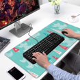 thumbnail image 2 of Long Mouse Pads for Desk,Turquoise Christmas Tree Pattern Desk Mats on Top Of Desks, Desk Mouse Pad Extra Large with 3mm Non-Slip Base and Stitched Edge for Gaming,Office,Work,Home 31.5x15.7in, 2 of 5