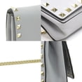 thumbnail image 3 of Pre-Owned Valentino Garavani Rockstud Shoulder Bag in Leather and Metal, Light Gray Gold,..., 3 of 5