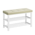 thumbnail image 2 of SONGMICS 3-Tier Shoe Storage Bench with Foam Padded Seat, Cream Cloud White, 2 of 6