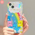 thumbnail image 1 of Funda De Oso De Dibujos Animados Colorido Para El Cuidado Del Arco Iris Compatible Con iPhone 7Plus 11 13 14 12 Pro MAX XR 7 6 8 6S Plus X XS Cute Little Bear Tag A Prueba De Golpes Airbag Suave Tpu C, 1 of 4