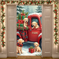 thumbnail image 3 of Farm Christmas Banner Golden Retriever Puppies Holiday Truck Decoration Festive Gift Display for Winter Celebration Home Party Decor, 3 of 9