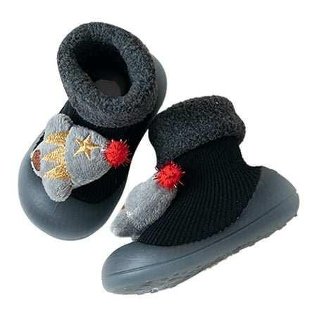 

ZMHEGW Winter Baby Fleece Floor Socks Shoes Baby Indoor Non Slip Soft Bottom Toddler Shoes Warm Socks Shoes