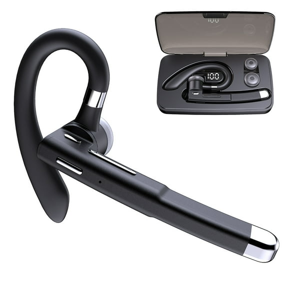 Bluetooth Headset, Wireless Bluetooth Earpiece With Charging Case V4.1 Hands-Free Earphones with Built-in Mic for Driving/Business/Office, Compatible with iPhone and Android