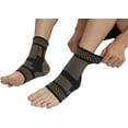 1 Pair Copper Infused Ankle Braces Foot Support Compression Sleeves for