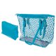 thumbnail image 4 of Bolso de mano transparente Mizh con cremallera y estampado de lunares para mujer, bolso de playa transparente con monedero interior (azul), 4 of 4