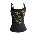 thumbnail image 4 of DuAnyozu Women Camisole, Spaghetti Straps Slim Fit Summer Tops Vintage Tank Vest E-girl Gothic Eyes Print, 4 of 8