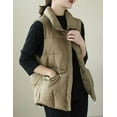 thumbnail image 2 of CoCopeaunts Puffer Vest for Women Sleeveless Outerwear Warm Lightweight Fashion Stand-up Collar Down Vest Padded Gilet, 2 of 4