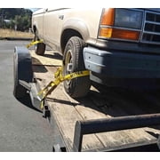 (8 Pack) 2 x 120 Car Tie Down Straps for Trailer with Flat Hook - 3333 LB WLL Lasso Style Tire Straps for Car Trailer with Ratchets - Vehicle Tie Down Wheel Straps for Hauling Cars