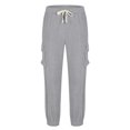 thumbnail image 4 of SSAAVKUY Men's Joggers Pants Casual Baggy Cotton Drawstring Tapered Sweatpants Casual Sports Cargo Loose Fit Trousers with Multi-Pocket Gray 10, 4 of 7