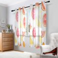 thumbnail image 2 of Yayeee Window Curtains Light Filtering 63"x52" Grommet Panel Pair Home Living Room Decor, White Grapefruit Slices, 2 of 7