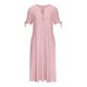 thumbnail image 4 of Vestido largo de noche liso con cuello en V, encaje recortado y volantes para mujer - Mezcla de poliéster elástico, cintura imperio, perfecto para cócteles, 4 of 4