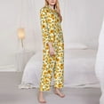 thumbnail image 3 of Kdxio Classical Cute Sunflower NO.101 Women's Pajama Sets Long Sleeve Button Down Sleepwear Nightwear Soft Pjs Lounge Sets-Large, 3 of 7
