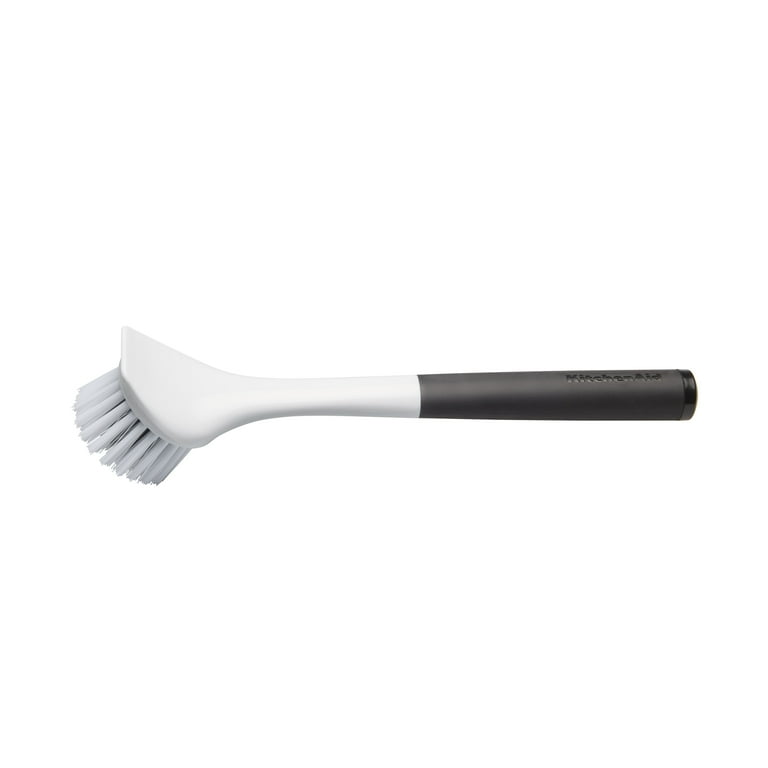 Angled Round Dish Brush with Built-In Scraper photo 6