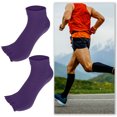 thumbnail image 3 of 4 Pairs Half Finger Toe Socks Men Women Non Slip Sticky Five Finger Socks for Sport Exercise Daily Fit Dark Purple, 3 of 7