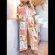 thumbnail image 5 of Conjunto de 2 Piezas de Chándal de Verano para Playa con Camisa de Corta y Botones para Mujer, Top Estampado, Pantalones Cortos de Descanso Flores de Frutos Blancos XL, 5 of 10
